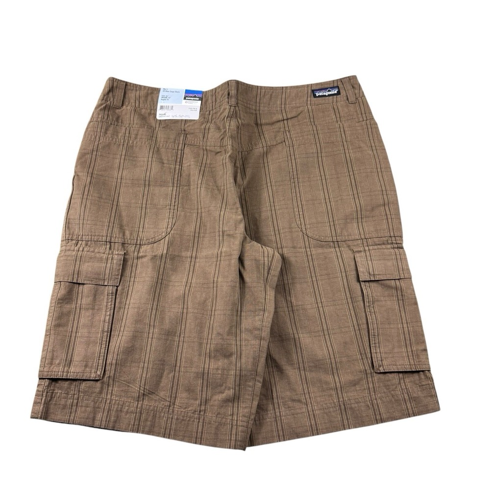Patagonia Mens Brown Checked All-Wear Organic Cotton Cargo Shorts 36 57695 VTG